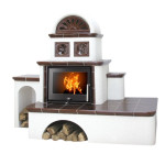 Kachlová pec ABX Pegas hnědá, levá